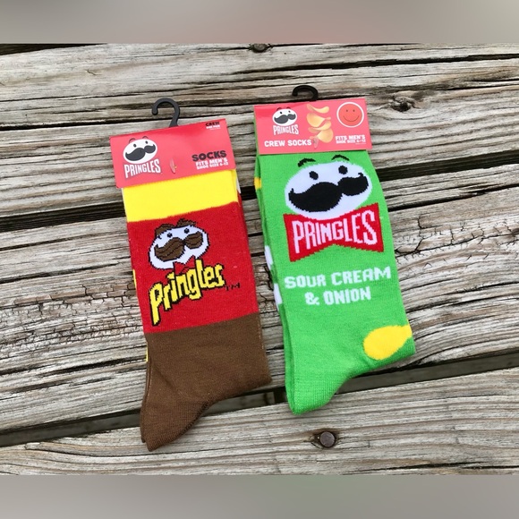 2/$10 NEW Mens Lot 2 Licensed Socks Pringles Snack Chips Food Merch Fun Novelty - Picture 2 of 3